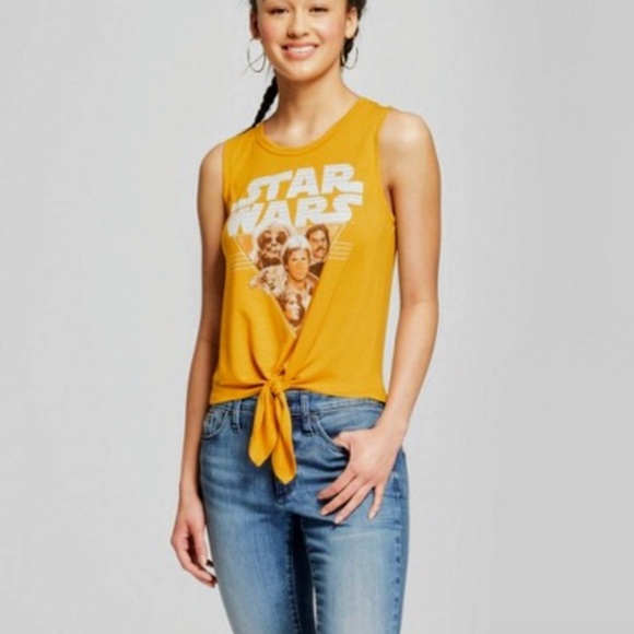 Fifth Sun Tops - Star Wars yellow tie front tank M Fifth Sun Tops - Star Wars yellow tie front tank M